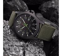 Générique Montre Militaire en Plein Armée Sports Acier Analogique Inoxydable Quartz Mens Date Poignet Montre Homme Montre Originale Hommes (Green, One Size)