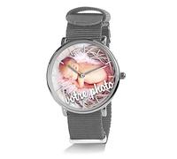 Générique Montre Personnalisable avec Une Photo. Montre Mixte pour Homme ou Dame. Cadeau Personnalisé. Bracelet Tressé Uni, Couleurs Tendances. (Modèle Mixte Ø 38 mm. U07S Gris)