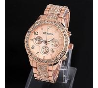 Générique Montre pour Femme avec Bracelet en Acier Inoxydable à Quartz Analogique Fashion Cadran Diamanté Mouvement Chronographe