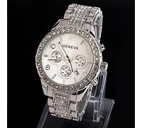 Générique Montre pour Femme avec Bracelet en Acier Inoxydable à Quartz Analogique Fashion Cadran Diamanté Mouvement Chronographe