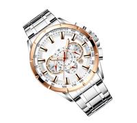 Générique Montres en Acier Inoxydable pour Hommes, Montre d'affaires,Chronographes Chronographe pour Hommes - Date de Calendrier Bijoux de Mode, Accessoires de vêtements d'affaires pour Noël, Pâques