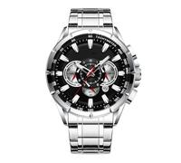 Générique Montres en Acier Inoxydable pour Hommes, Montre d'affaires - Chronographes Chronographe pour Hommes,Date de Calendrier Bijoux de Mode, Accessoires de vêtements d'affaires pour Noël, Pâques