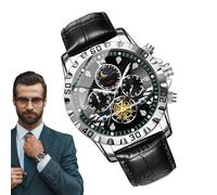 Générique Montres Homme - Montre Étanche pour Activités Extérieur,Montre Analogique Aiguilles Luminescentes avec Phase pour Travail, Pêche, Sport et Randonnée
