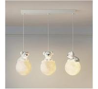Générique Moon Pendant Light Impression 3D - Luminaire boule blanc lait Lustre LED 5W Veilleuse animal Petite lampe suspendue au plafond à 3 lumières,lampe suspendue