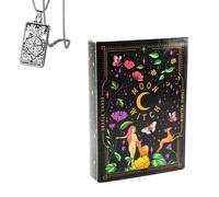 Générique Moon Witch Oracle Deck - Pocket Edition, Papier cuivre, idéal pour Les débutants, Comprend Cartes et Collier