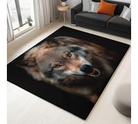 Générique Moquette Polyester Portrait HD Animaux Loup 180 X 240 Cm - Porte Paillasson D'Entree Interieur Et Extérieur Tapis Noir Antidérapant Et Anti-Poussière Tapis D’Entrée Imperméable Lavable