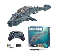 Générique Mosasaurus Water Toy - ABS 40x14.5x8cm | Remote Control Dinosaur Pool Toy, Floating RC Mosasaurus with Light Spray Water, Swimming Pool Lake Diving Toys for Kids | Outdoor Play