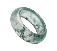 Générique Moss Agate Wedding Ring Natural Gemstone Engagement Band