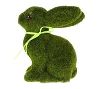 Générique Moss Bunny, Garden Rabbit Figurine, Flocked Animal Statue, Lifelike Easter Decor, Weather-Resistant Outdoor Ornament, Green Artificial Grass Finish, Set of 2, Perfect for Spring