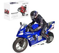 Générique Moteur RC pour Adulte, Moteur électrique télécommandé à Grande Vitesse 2.4G RTR à l'échelle 1/6, modèle de Moto avec Gyroscope à Six Axes et Deux Roues Auto-équilibrantes,Bleu