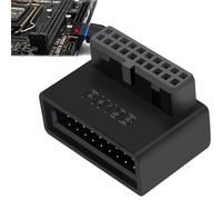 Générique Motherboard USB 3.0 Internal, Header Adapters, Adorable High-Speed Compact 90 Degree Right Angle 19 to 20 Pin Connector, Motherboard Cable Adapter for Front Panel Port Extension