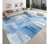 Générique Motif Abstrait Tapis Salon Lavable en Machine Shabby Chic 140 x 200 cm Antidérapant Tapis, Bleu Chambre Pile Courte et Douce Doux Bureau Intérieur Extérieur Moquette