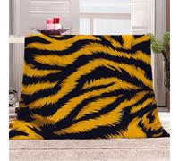 Générique Motif Tigre Vif Manta de franela 3D Suave - Cubre Sofá/Cama 150x200 cm,Sauvagerie Et Puissance Estampado 3D Ultrarealista,Polar Caliente,Lavable,Hogar/Dormitorio