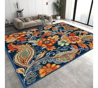 Générique Motifs Cachemire Fleurs Tapis 50 x 80 cm Bohème Vintage Antidérapant Lavable Tapis de Sol Doux Facile d’Entretien Petit Tapis de Chevet pour Chambre Entrée Q-273