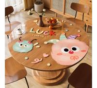 Générique Motifs De Dessins Animés Nappe Transparente 1.2mm, Ronde en PVC，Tapis Bureau Transparents, Set Table Antidérapant，RéSistant À l'usure Facile Nettoyer(Rose,60cm/24in)