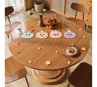 Générique Motifs De Dessins Animés Nappe Transparente 1.2mm, Ronde en PVC，Tapis Bureau Transparents, Set Table Antidérapant，RéSistant À l'usure Facile Nettoyer(Orange,80cm/32in)