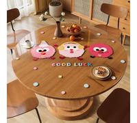 Générique Motifs De Dessins Animés Nappe Transparente 1.2mm, Ronde en PVC，Tapis Bureau Transparents, Set Table Antidérapant，RéSistant À l'usure Facile Nettoyer(Rouge,70cm/28in)