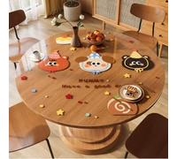 Générique Motifs De Dessins Animés Nappe Transparente 1.2mm, Ronde en PVC，Tapis Bureau Transparents, Set Table Antidérapant，RéSistant À l'usure Facile Nettoyer(Noir,60cm/24in)