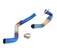 Générique Moto D'échappement Silencieux d'échappement sans Lacet pour X-ADV 750 pour X ADV750 pour XADV 750 Système D'échappement De Moto Système Complet Tuyau Avant Connecter Silencieux(Bleu)