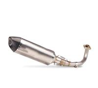 Générique Moto Silencieux D'Échappement Silencieux D'échappement Slip-on pour Moto Système Complet avec Lien Central pour XMAX300 pour XMAX250 pour XMAX400 2017 - 2021(Argent)