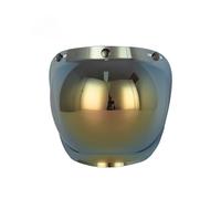 Générique Motorcycle bubble mirror Motorcycle Helmet Three Button Type Retro Helmet Lenses Bubble Shield Visors Helmet