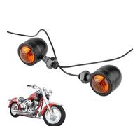 Générique Motorcycle Front Turn Signal Lights - 2pcs Mini Super Bright Running Bulb Retro Single Wire Light Replacement Parts