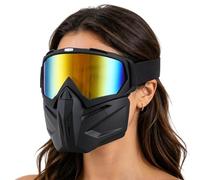 Générique Motorcycle Goggles | Anti-Fog Full Face Ski | Detachable Goggless