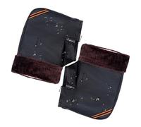 Générique Motorcycle Handlebar Mitts Waterproof Winter Gloves, PU Leather Windproof Fleece-Lined Handlebar Covers with Reflective Strips for Scooter, E-Bike,