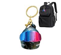 Générique Motorcycle Helmet Keychain, Light Up Cool 3D Metal Mini Keyring