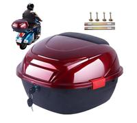 Générique Motorcycle Tail Box - Waterproof Storage Trunk Top Case | Large Capacity Reflective Safety Design Lockable Luggage Carrier with Base Mount for Clothes, Helmet, Travel Gear