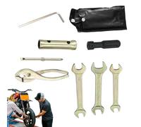 Générique Motorcycle Tool Kit, Scooter Repair Set, Spark Plug Socket Wrench, Pressure Aluminum Build, Storage Bag Included, On-The-Go Maintenance, Compact Size, Silver, 1 Set
