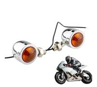 Générique Motorcycle Turn Lights Signal | 2pcs Mini Super Bright Running Front Bulb,Retro Single Wire Light Replacement Parts
