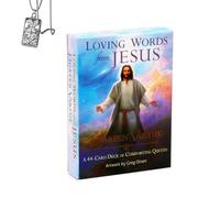Générique Mots d'amour Jesus - Deck Oracle de Poche pour débutants avec Collier - Messages Inspirants, faciles à Utiliser
