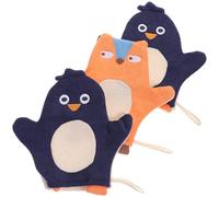 Générique Moufles de Bain pour Garçon et Filles 3pcs en Coton Doux Texture Légère et Motifs Dessin Animé pour Toilette la Maison Voyage