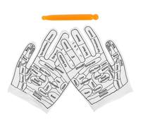 Générique Moufles de Réflexologie en Fibre Élastique pour Mains - Taille Unique - Kit 2 Pièces avec Stylo D’Acupression - Massage des Points D’Acupuncture pour Détente et Fatigue - Usage