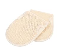 Générique Moufles Exfoliants Confortables Mousse Lot de 2 en Coton et Lin Accessoires de Bain Beige Spa