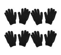 Générique Moufles Exfoliants Économisent Temps et Énergie Noirs Corps de Bain en Polyester Lot de 4 Paires Nettoyage Profond, Faciles à Nettoyer Usage Quotidien