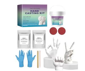 Générique Moulage de Main | Coffret Sculpture Mains Couple pour Empreintes,Sculpture Romantique avec Moules et Gants pour Homme, Partenaire et Femme