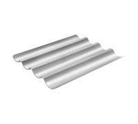 Générique Moule à 4 - avec moule à baguete ondulée, plateau de cuisson perforé antiadhésif résistant à la chaleur 38 x 33 x 2,5 cm | Cuire du artisanal, de la pâte à grillé pour sandwich f