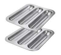 Générique Moule à baguette,De Cuisson Perforée Antiadhésive 3 Alvéoles | Lot de 2 s à baguette - pour Cuisson Quotidienne et Préparation de Repas en Plein Air ainsi qu'en Cuisine à la