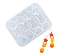 Générique Moule À Boucles d'oreilles en Silicone | Modèle DIY Pâques,Design Lapin Fleur Papillon Œuf en Silicone,Accessoire Polyvalent