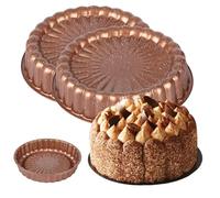 Générique Moule à Charlotte, En Acier Au Carbone, 25 Cm Moule à Tartes Renversée Ondulé, Réutilisable Et Compatible Four, Idéal Pour Cheesecake, Brownies Et Gâteau Au Chocolat (2pcs)