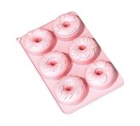 Générique Moule À Donuts,Plateau 6 Cavités Anti-Adhésif De Qualité Alimentaire,Moule À Donut Silicone - Pour Cuisine Artisanat Maison Usage Intérieur Micro-ondes Congélateur Four et Fait Maison