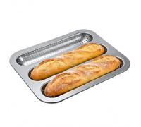 Générique Moule À Français - De Cuisson Perforée Antiadhésive À 3 Fentes | Mini Moule À En Acier Au Carbone Pour Petits Sous-marins Faits Maison, Au Levain Et Italien, Baguettes | Qu