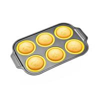 Générique Moule à Gaufres en Silicone - Plat de Muffins Antiadhésif 6 Cavités | Forme à Donuts de Cuisson | petit-déjeuner, cuisson, four, air fryer,