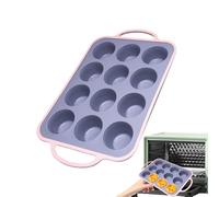 Générique Moule À Muffins En Silicone,À Antiadhérente Réutilisable 12 Moules,Moules À Cupcakes En Silicone Pour Cuisson - Pour, Cheesecake, Œufs, Pies, Four De Cuisine Et Friteuse À Air