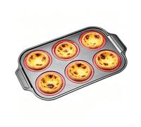 Générique Moule à muffins en silicone - Support flexible 6 cavités | Moule En Silicone Anti-Adhésif À Cupcakes,pour Biscuits Brownies Aliments Chocolat Beurre Déjeuner Friteuse à Air Chaud et Four