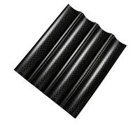 Générique Moule à pain français perforé avec façonné, Black | Perforations sur chaque position du pain, forme canalisée unifiée, finition antiadhésive pour un nettoyage de