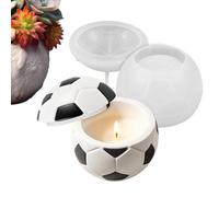 Générique Moule à Pot à Bougie Décor 3D Soccer en Silicone réutilisable