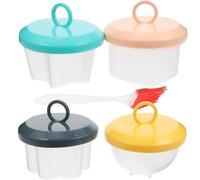 Générique Moule à Œufs Vapeur pour Micro-ondes, Cuiseur à Œufs Créatif en Plastique Résistant la Chaleur, Brosse Incluse, pour Bébé et Petit-déjeuner Rapide, Cuisson Couleur Aléatoire